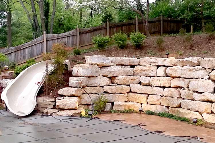Retaining-wall-and-slide